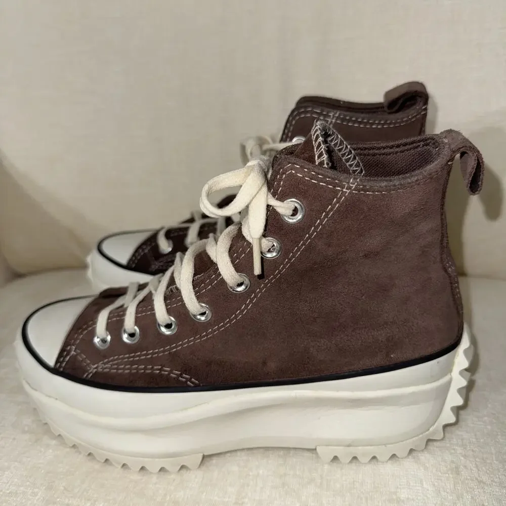 Mens 6 Women 7.5 Converse Run Star Motion CX Platform High Top Suede Brown Nut - Picture 5 of 9
